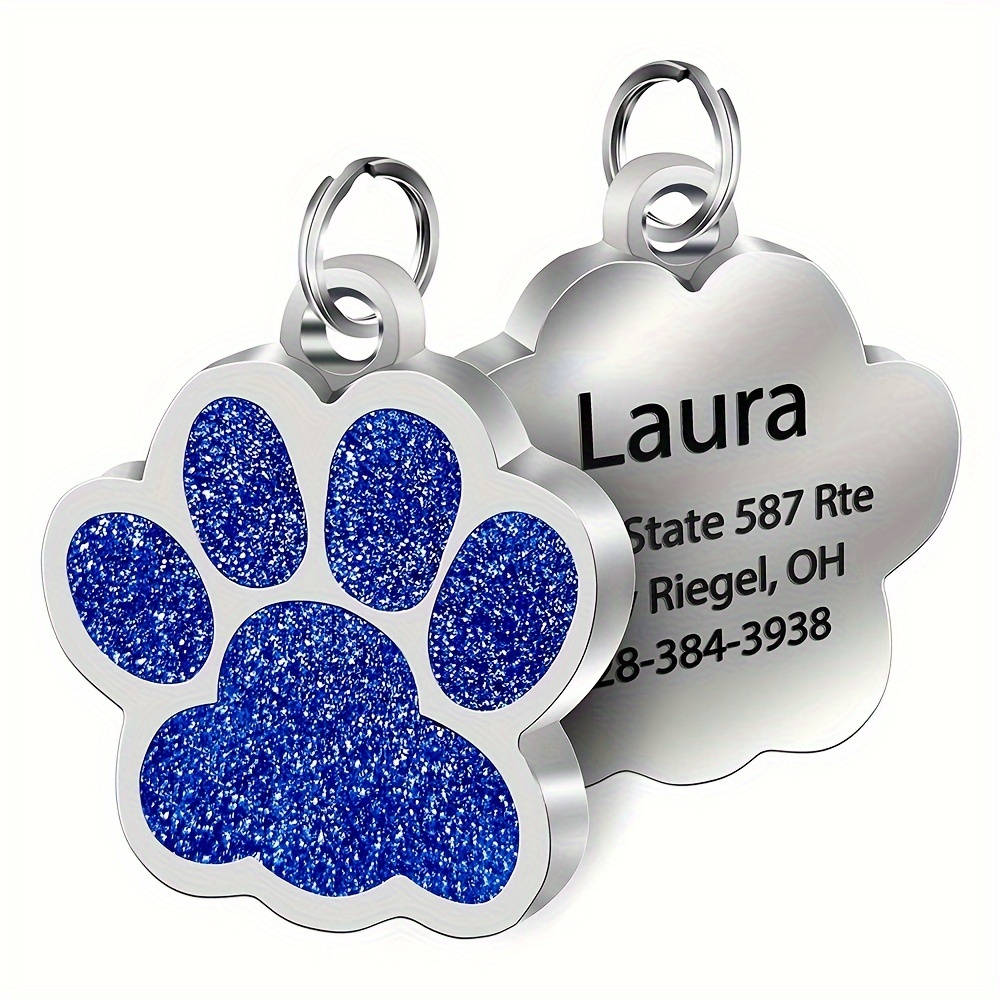 TEMU Custom-made Products!!! Personalized Pet Id Tags For Dogs And Cats Of All Sizes, Featuring Engraved Names, Phone Numbers, And Addresses To