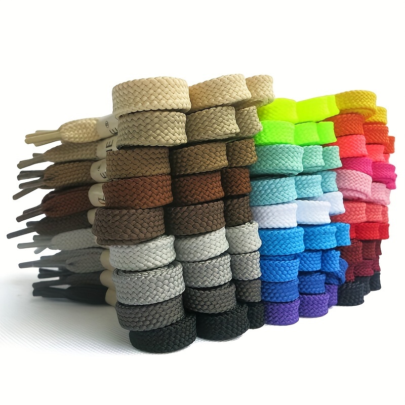 2 Pairs Durable Flat Shoelaces For Sneakers Canvas Shoes, Women & Men