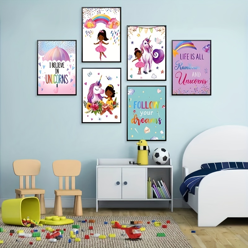 Set of Unicorn Prints Girls Wall Art Unicorn Room Decor 