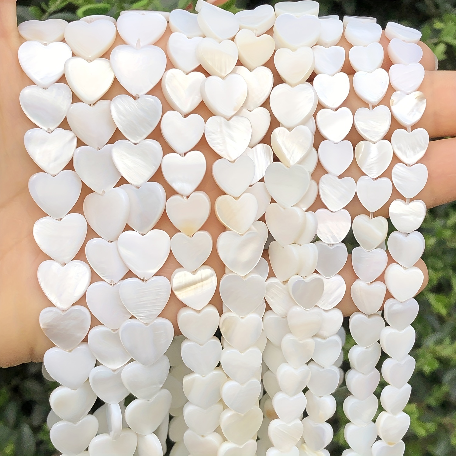 

8/10/12mm Natural Freshwater Shell Beads Flat Beads White Love Heart Shape Horseshoe Snail Loose Beads For Jewelry Making Diy Bracelet Earrings
