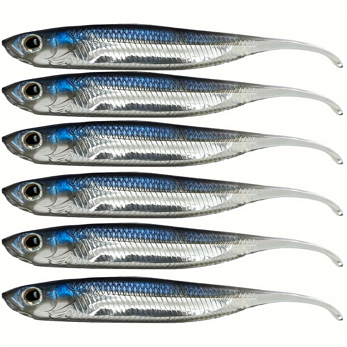 1bag 8cm/2.8g Soft Plastic Swimbait, Long Tail Swimbaits For Bass Fishing,  Rubber Minnow Lures, Fishing Accessories