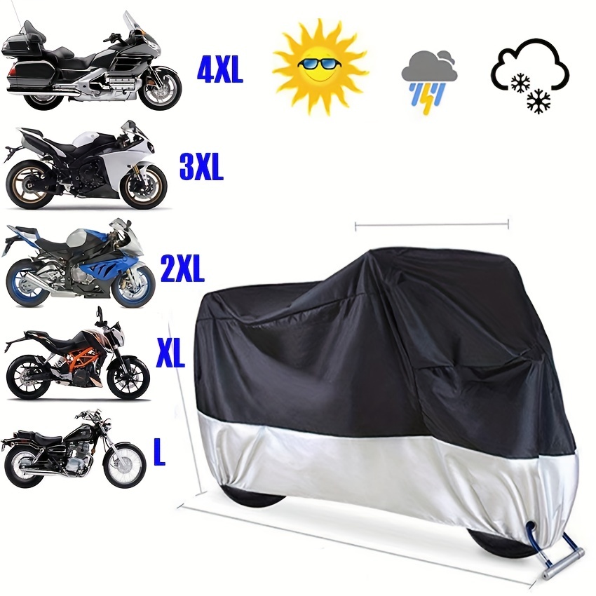 Motorcycle Cover,Motorbike Cover All Season Universal Weather Waterproof  Sun Outdoor Protection with Lock-Holes & Storage Bag,XXL Motorcycles  Vehicle