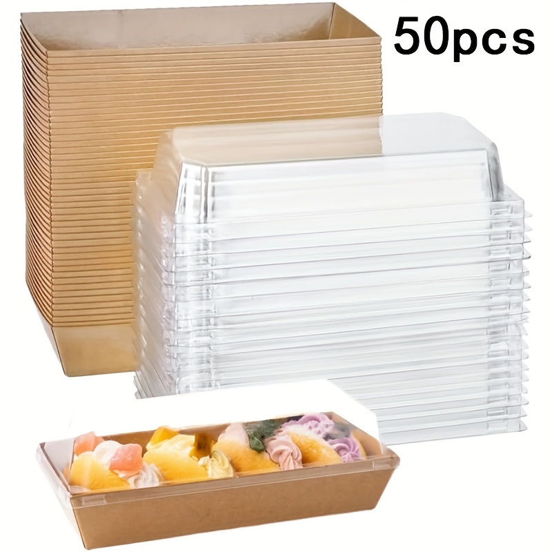 Paper Charcoal Box Transparent Lid Disposable Food Container