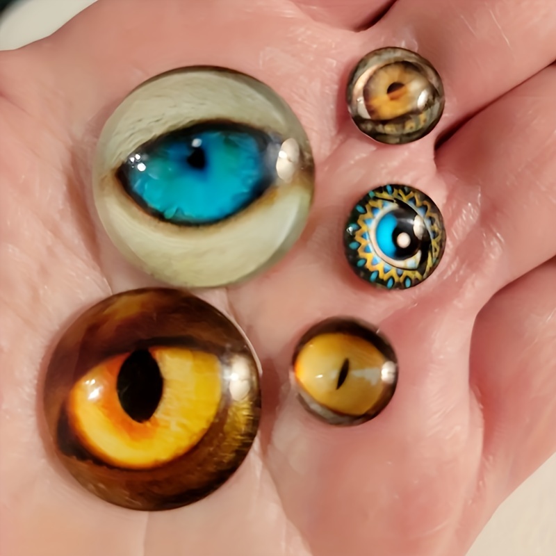 

50pcs Doll Glass Eye Beads, (25 Styles) 8mm-20, 12mm-10, 16mm-10, 25mm-10, Christmas//thanksgiving Gift