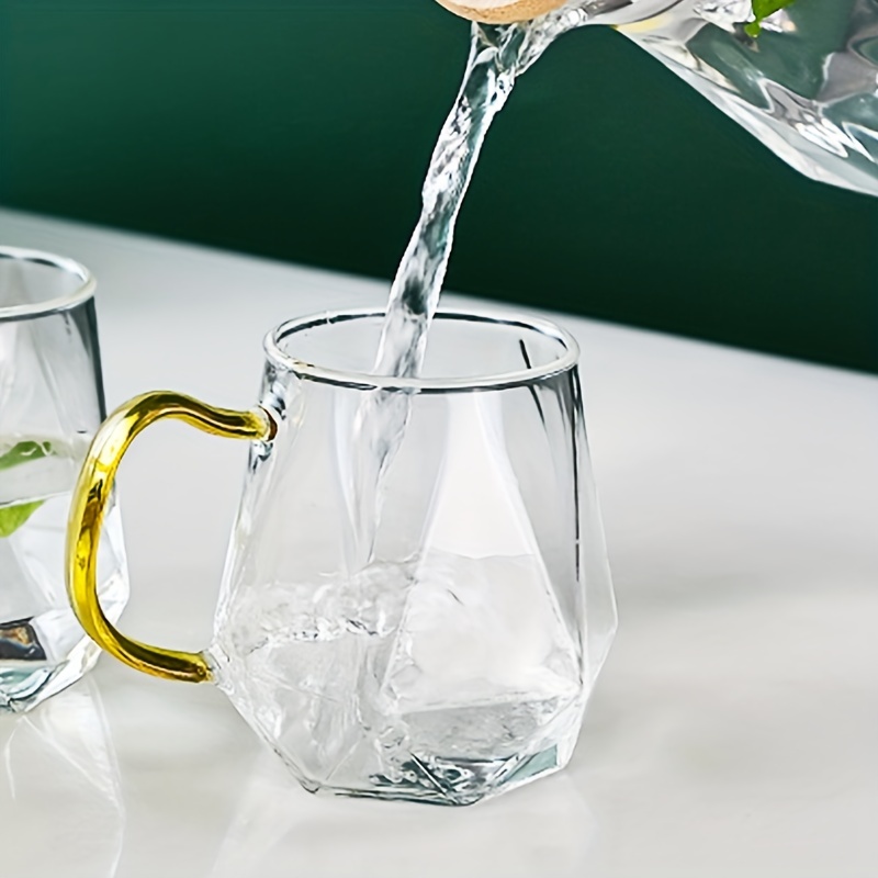 Diamonds Glass Tea Cup With Handle