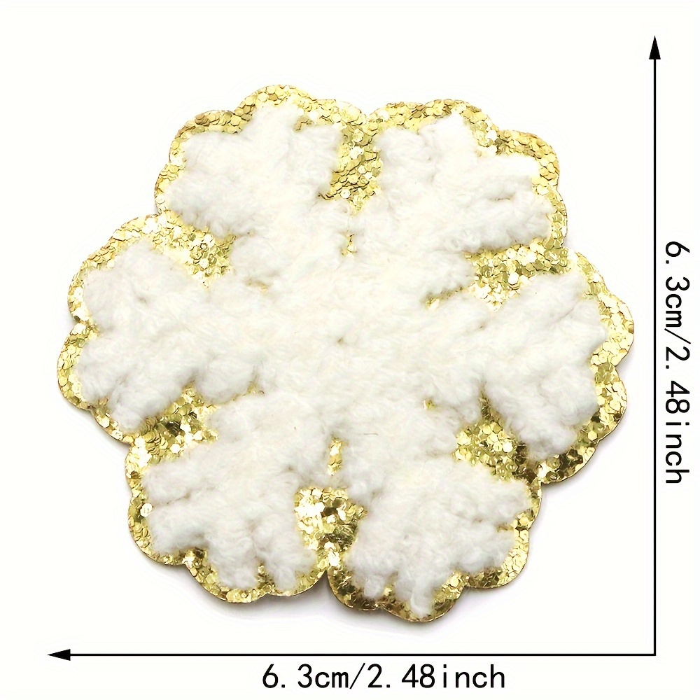 Gold Chenille Cross Patch 6 Inch