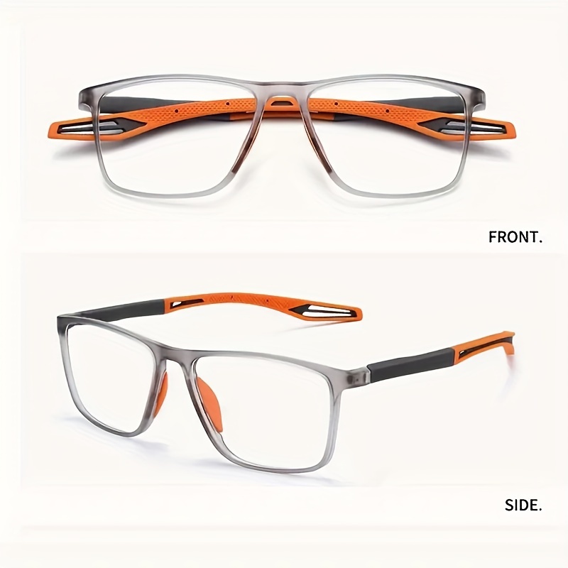 Sporty TR Frame Reading Glasses, Unplated Precious Metal, Lightweight Comfortable Design, with Smart Zoom, with Strength Lenses Included for Men