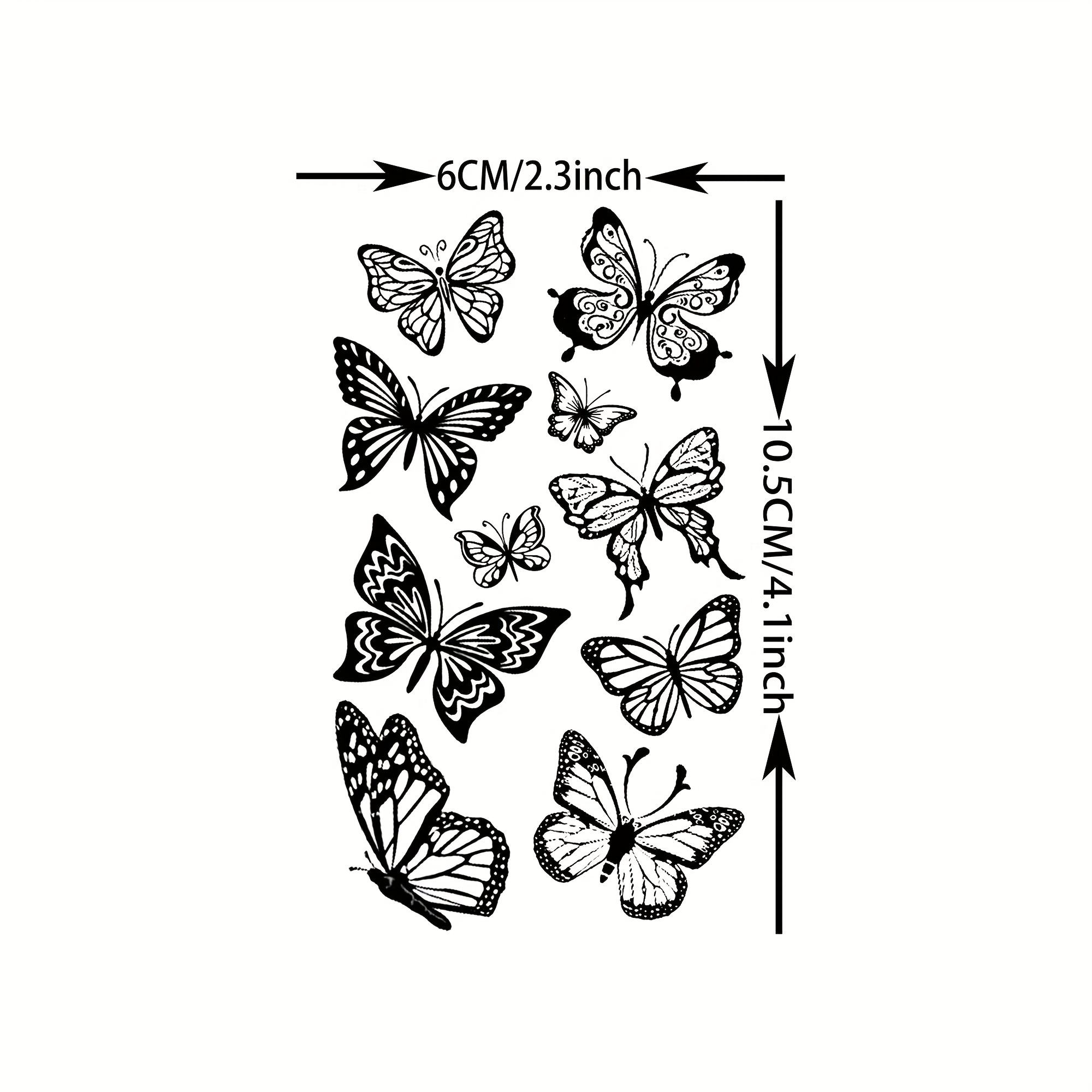 15 Fogli Tatuaggi Temporanei Piccola Farfalla Donne Ragazze - Temu  Switzerland