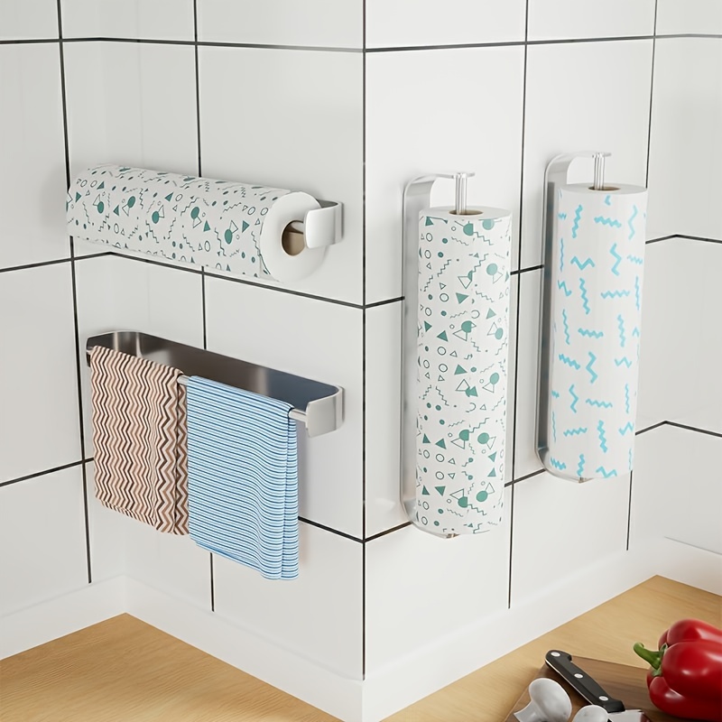 Wall Mounted Kitchen Paper Towel Holder Stainless Steel Rack