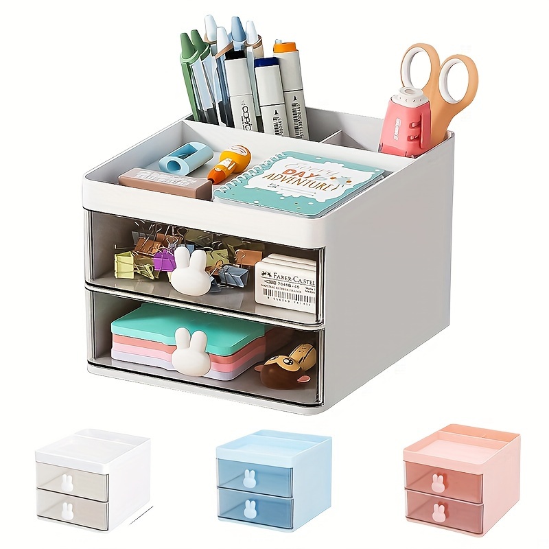Marbrasse - organizador de escritorio de madera, multifuncional, caja de  soporte para bolígrafos, papelería de escritorio, fácil de montar, estante  de