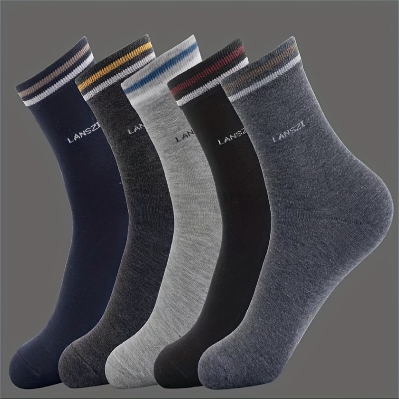 

5pairs Unisex Business Crew Socks, Comfortable Breathable Soft Socks For Workout, Casual Walking, Running, Sports, Women Men's Socks & Hosiery