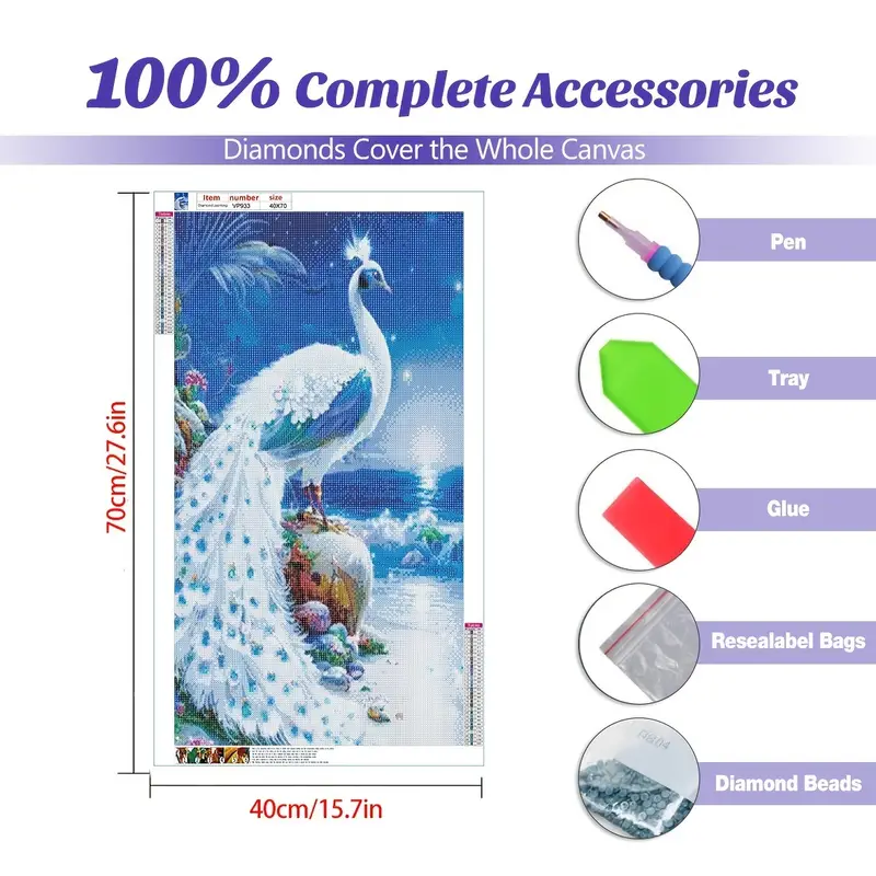 Diamond Painting Kit Completo,Fiori Uccelli Diamond Painting 5D