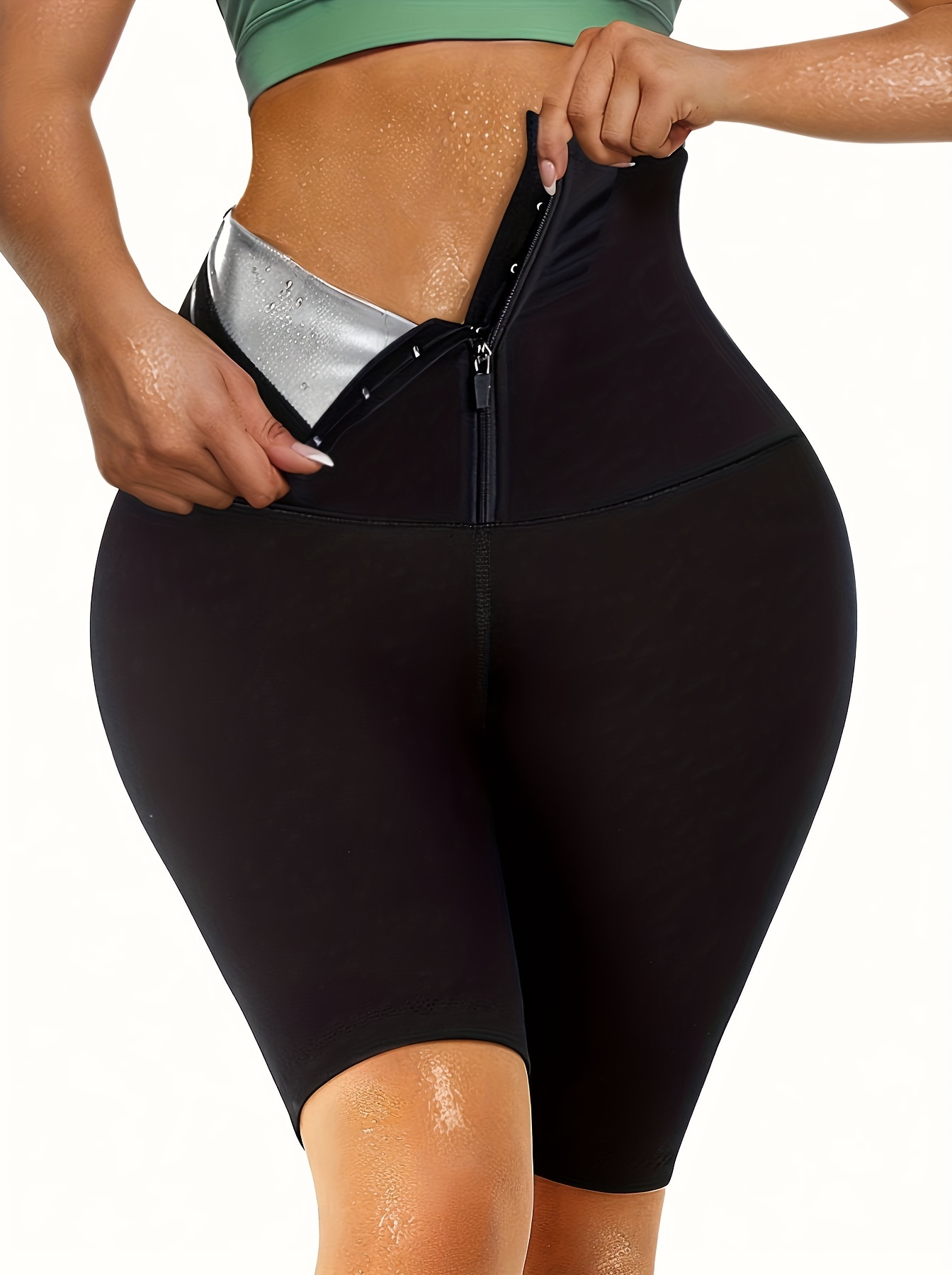 * Women High Waist Sauna Sweat Shorts, Weight Loss Compression Workout  Shorts