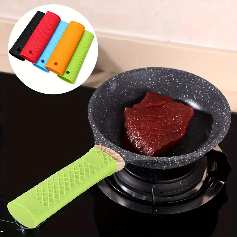 Silicone Insulated Handle Pot Covers, Heat Resistant Kitchen Pot Holders,  Silicone Pot Covers For Cast Iron Pans, Metal Frying Pans, Frying Pans,  Baking Pans, Kitchen Supplies - Temu