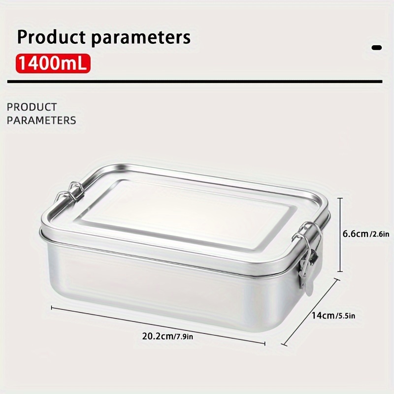 Stainless Steel Lunch Box, 1400 Ml, Stainless Steel Lunch Box, Leak-proof  Lunch Box, Lunch Box With