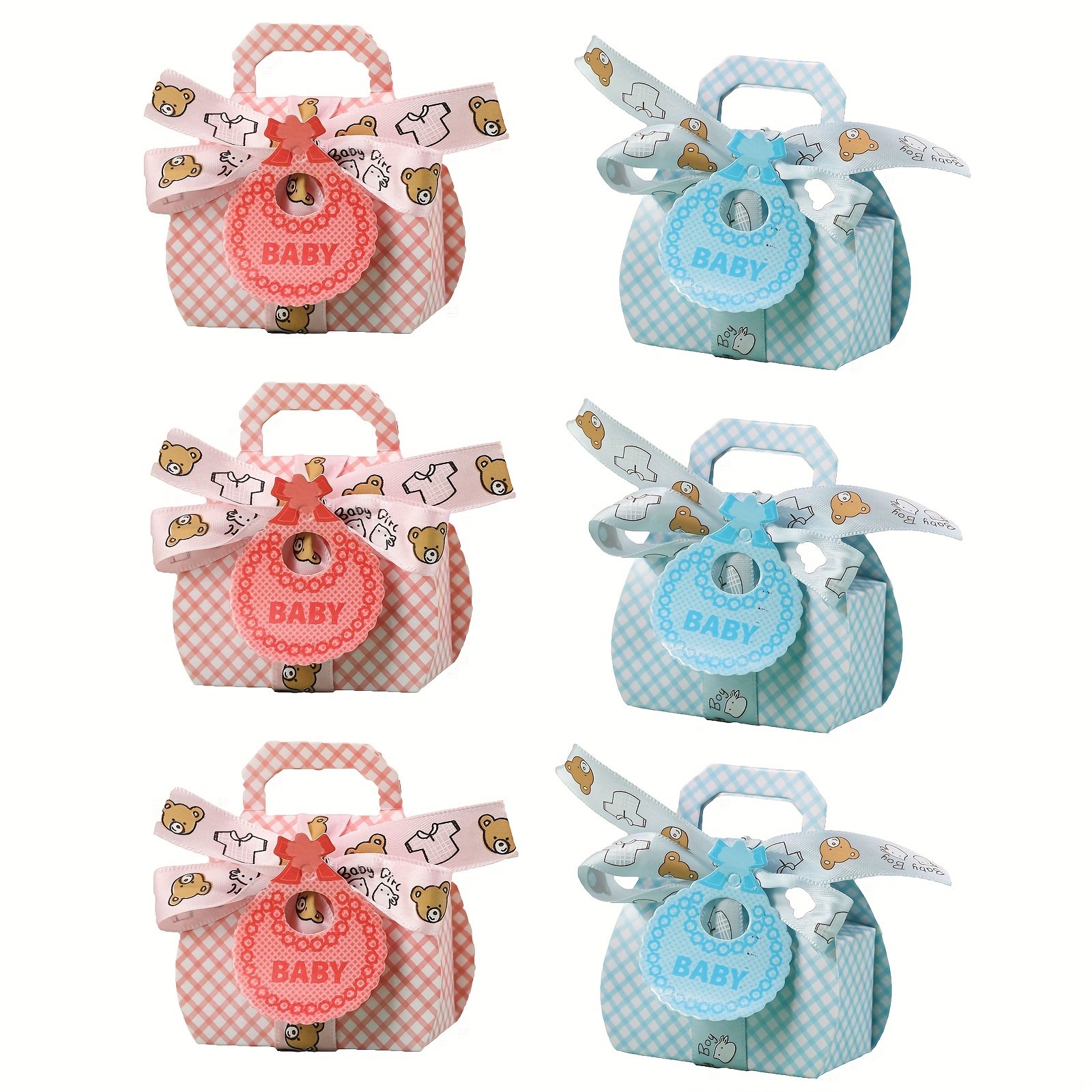 Cute Candy Packaging Box Small Plaid Baskets With Cute Bib - Temu