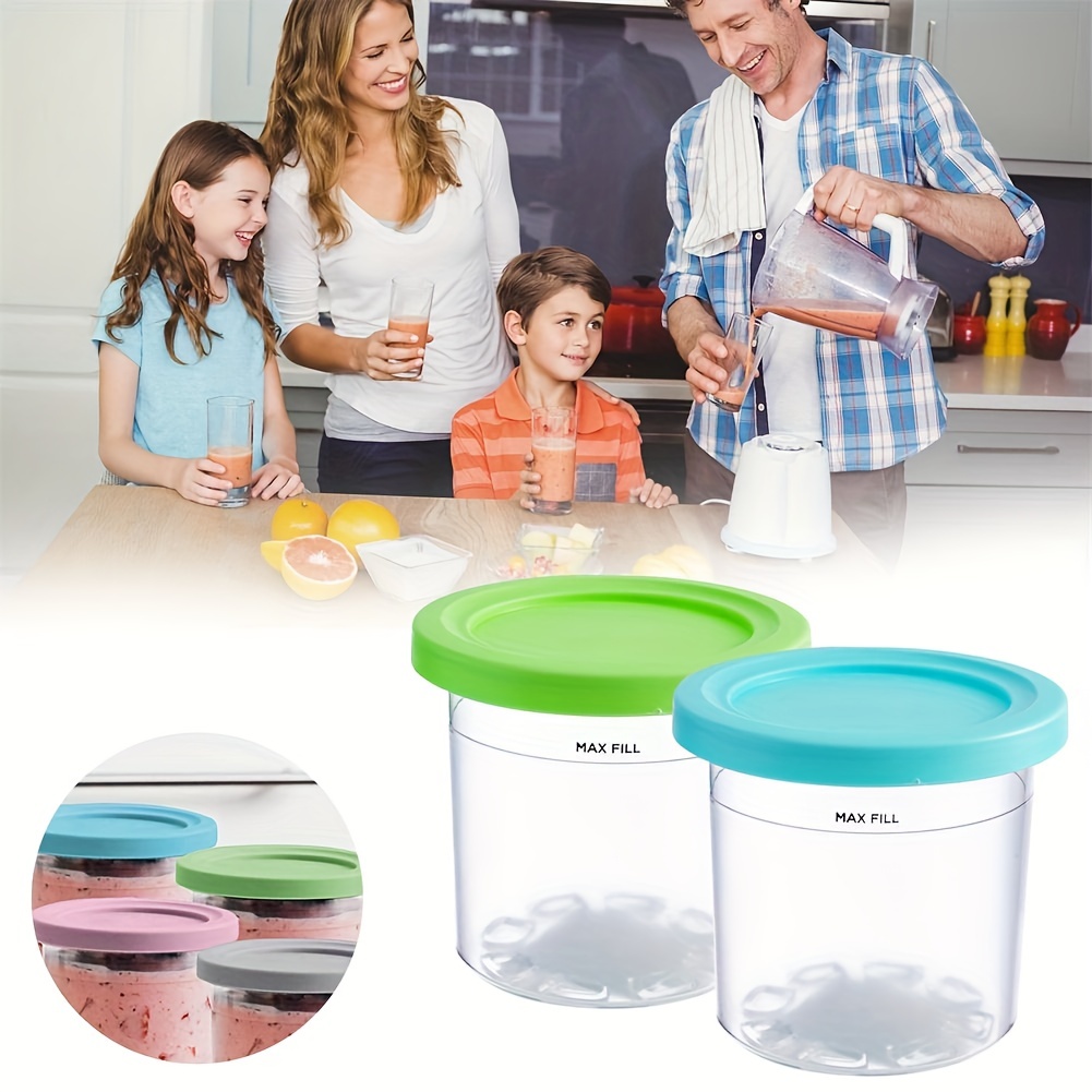 Ice Cream Pint Container with Silicone Lid Replacement for Ninja