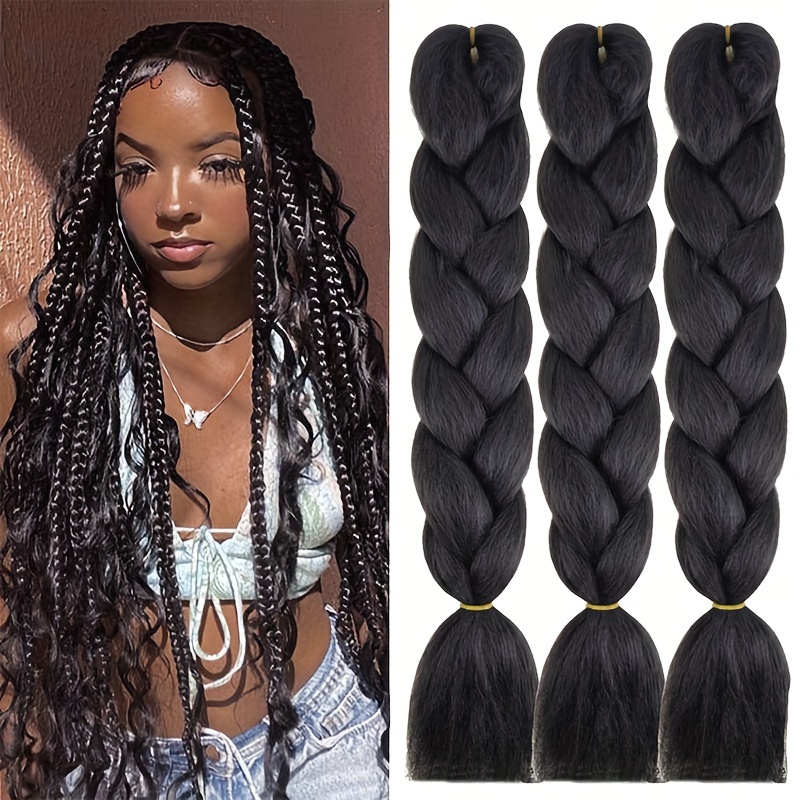 Jumbo Braids Hair Extensions Afro Box Braid Crochet Twist - Temu