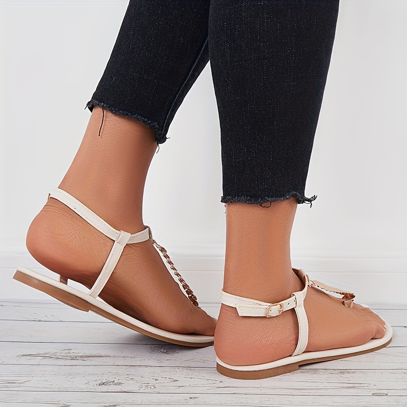 Flat Thong Sandals for Womens Casual T-Strap Sandal Open Toe