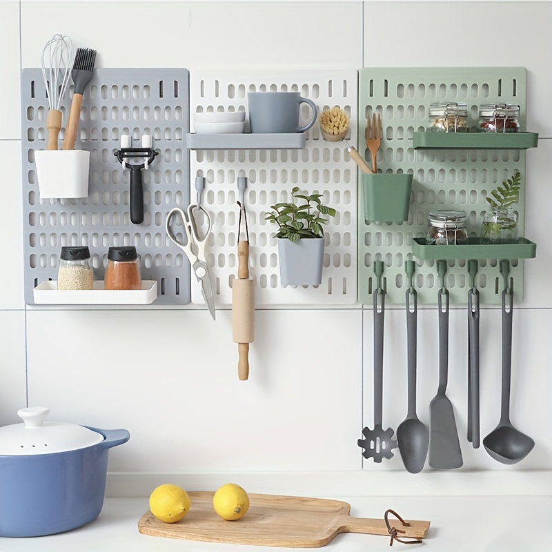 Diy Wall mounted Pegboard Shelf Storage Organizer Adjustable - Temu