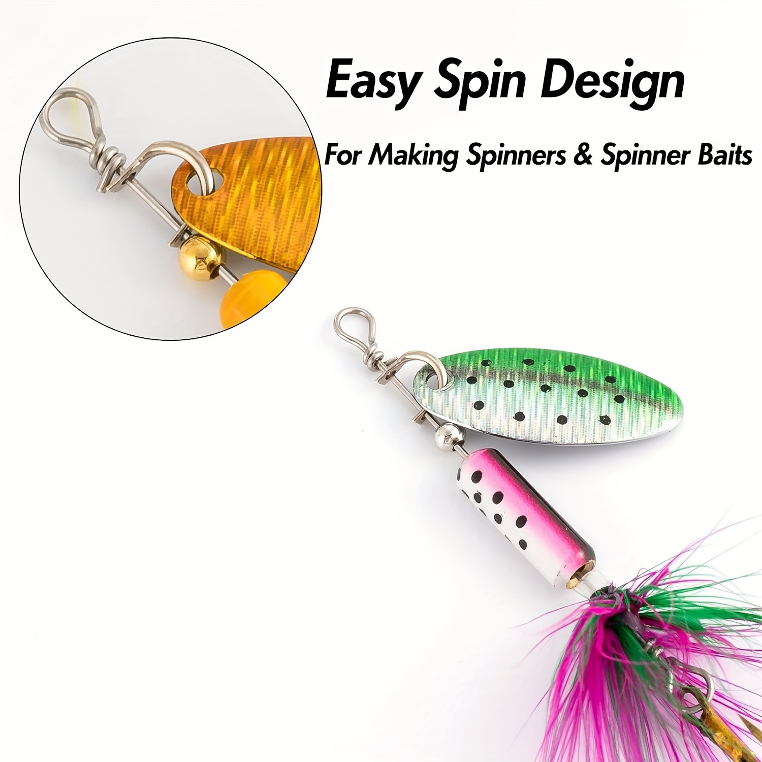 Fishing Spinner Clevis Connector DIY Easy Spin Making Bait Part