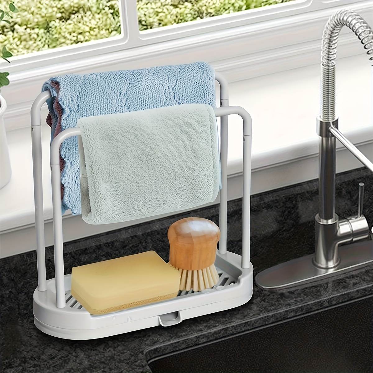 Sponge Holder For Kitchen Sink, Sink Suction Holder For Sponges Scrubbers,  Kitchen Sink Sponge Holder - Temu