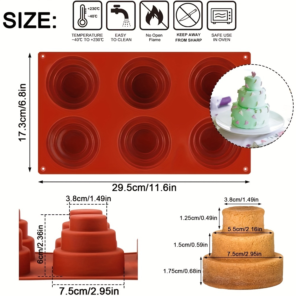 7 Cavity Round Christmas Cake Silicone Mold 3d Mousse - Temu