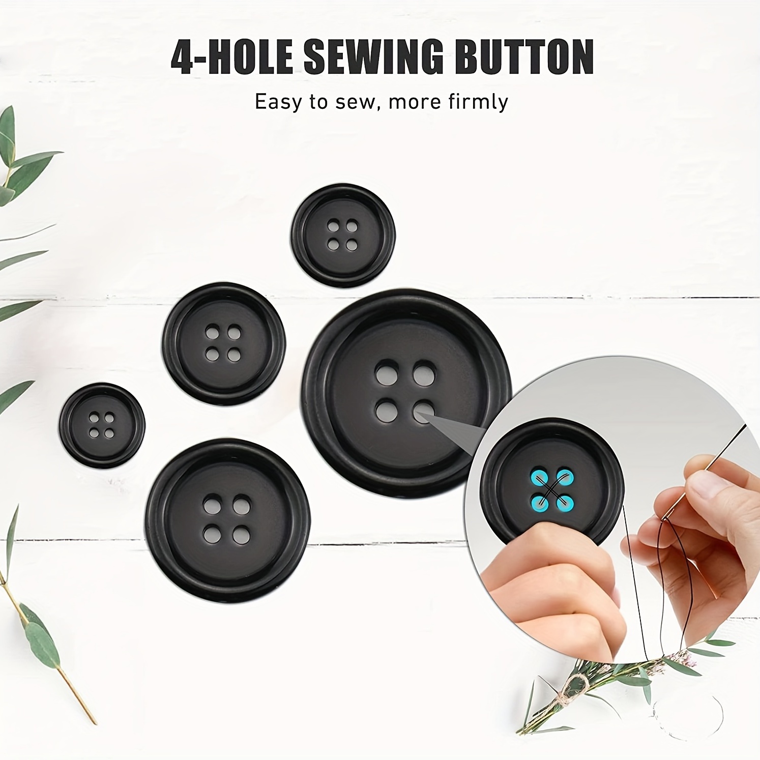 160 Pcs Mixed Sewing Buttons, Black Buttons for Crafts, 4-Hole Buttons for  Sewing, 5 Sizes, Buttons Black, White Button, Small Black and White