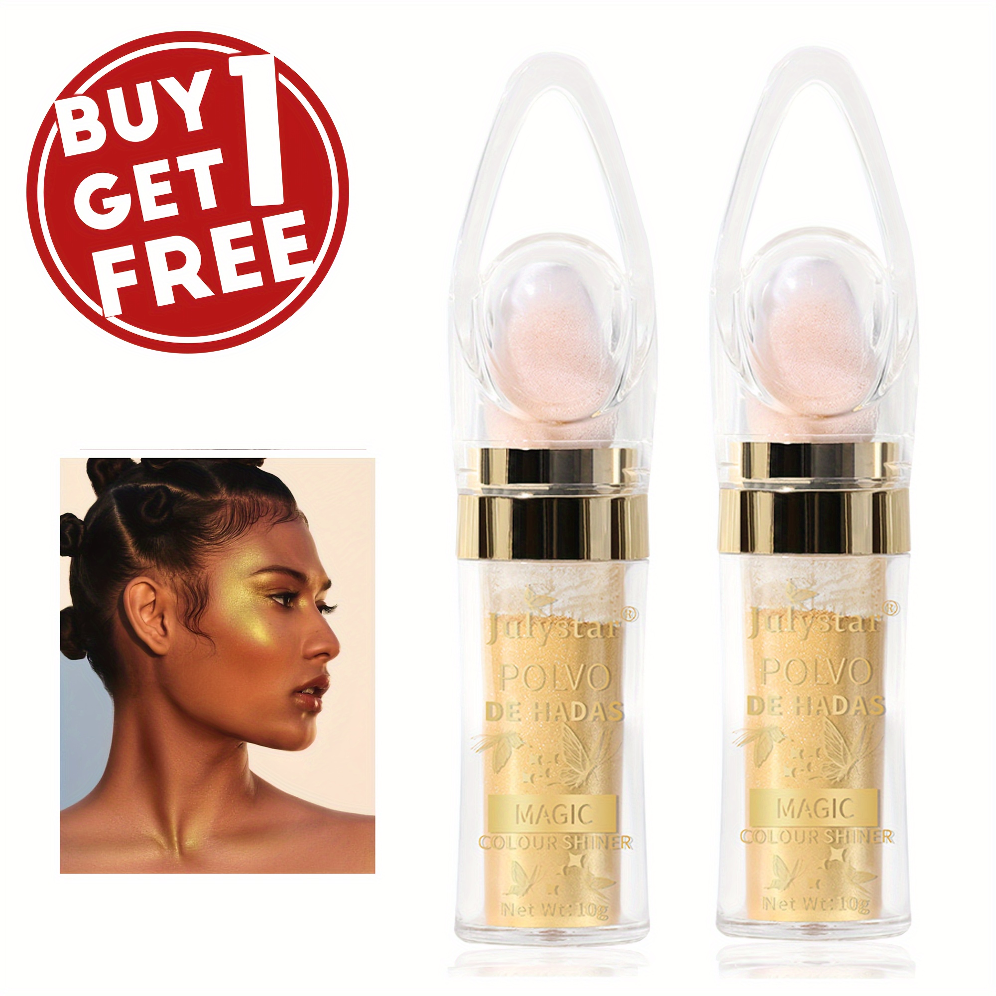 Buy 1 Get 1 Free] Fairy Highlight Patting Powder, Brighten The Whole Body,  Naturally And Stereoscopically Repair The Face, Powder Blusher, Fairy Powder,  Pearl Glitter Powder Body Makeup - Temu