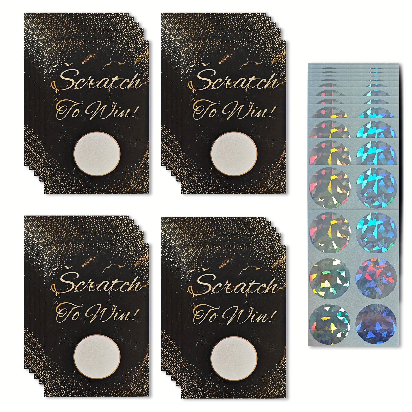 160 ROUND SCRATCH OFF STICKERS 1 LABELS PARTY FAVORS GAMES - FREE SHIPPING
