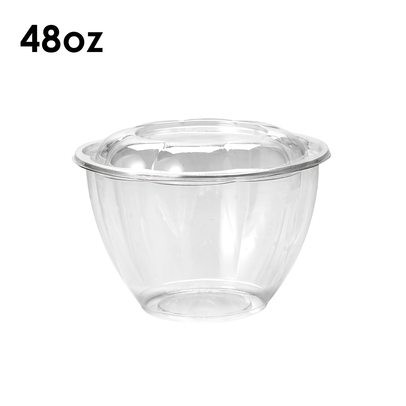 20pcs, 18/24/32/48OZ Transparent PET Plastic Bowls With Lids, Plastic Salad  Bowls, Plastic Bowls, Containers Soup Fruit Lunch Tableware, Wedding Cater