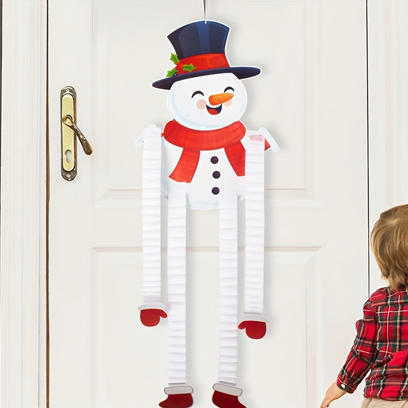 Stretchable Paper Snowman Hanging Decoration Christmas Home Decor
