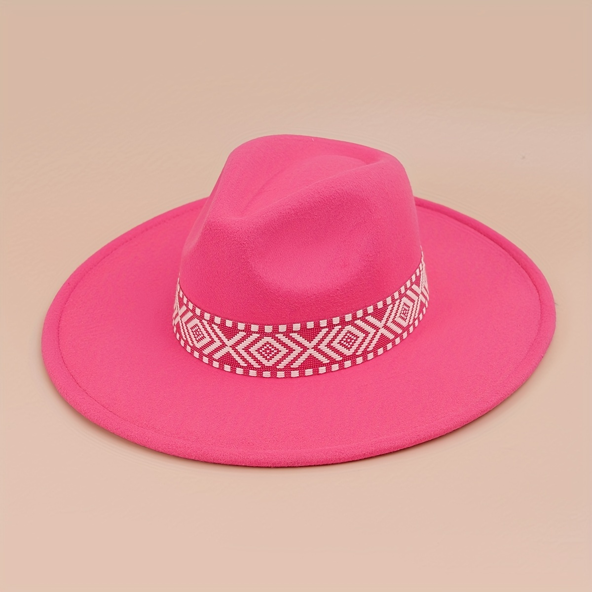 Couple Felt Hat Boho Strap Flat Brim Top Hat, Unisex