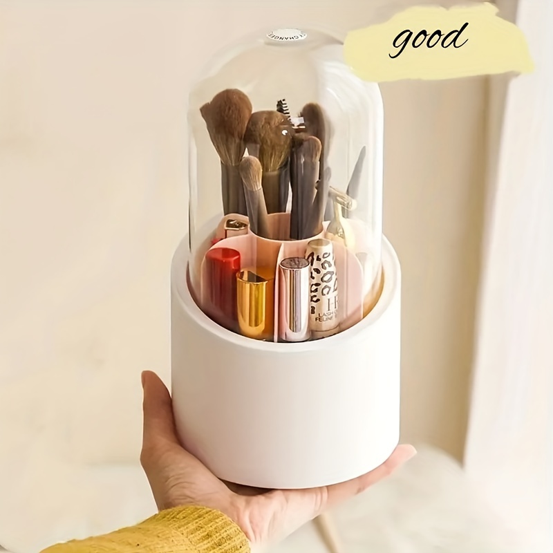  Warmstore Makeup Brush Holder, 360 Rotating Makeup Organizer  Cosmetics Storage Display Case, with 7 Compartments for Brushes, Lipsticks, Lip  Gloss Tubes, Lip Liner, Eyeliner Pencils, Mascaras (White) : Beauty &  Personal Care