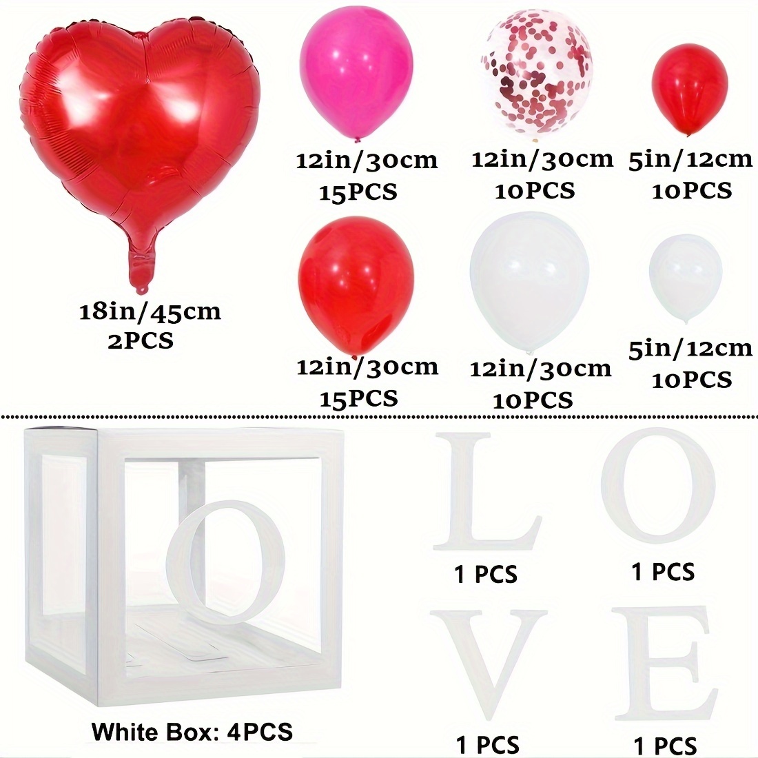 Ballon Saint valentin avec coeur 45cm - Decoration saint valentin