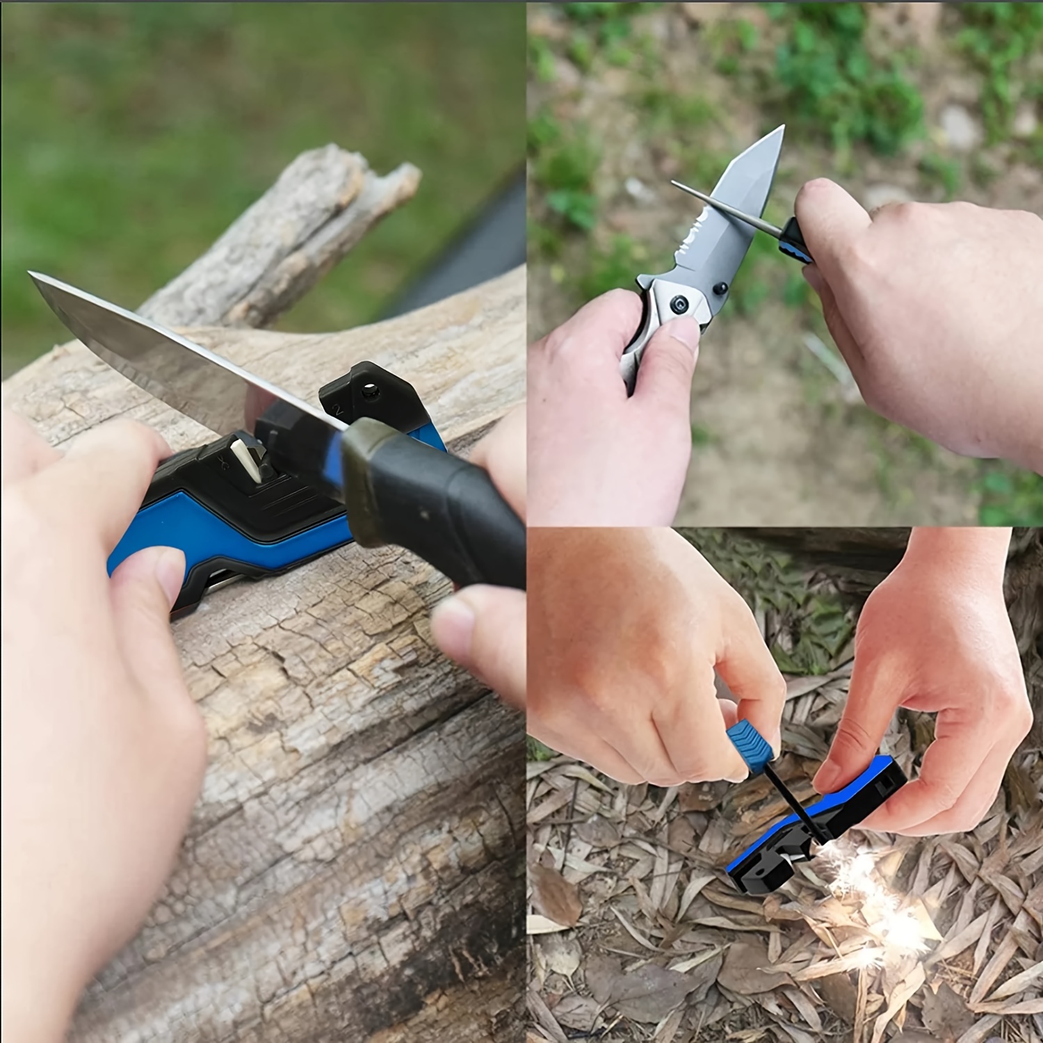 6-in-1 Portable Pocket Hunting Knife Sharpener, Outdoor Camping Backpacking  Hunting Emergency Survival Tool - Temu