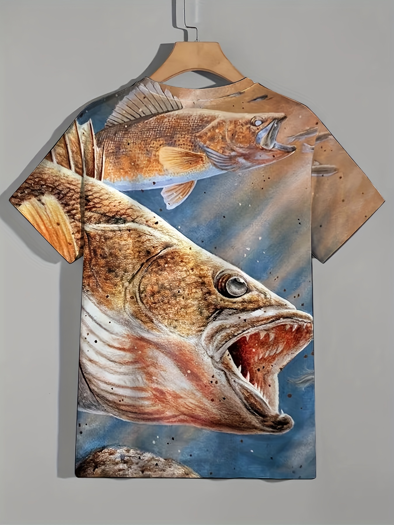 3d Fishing Print Men's Stretch Breathable T shirt - Temu New Zealand