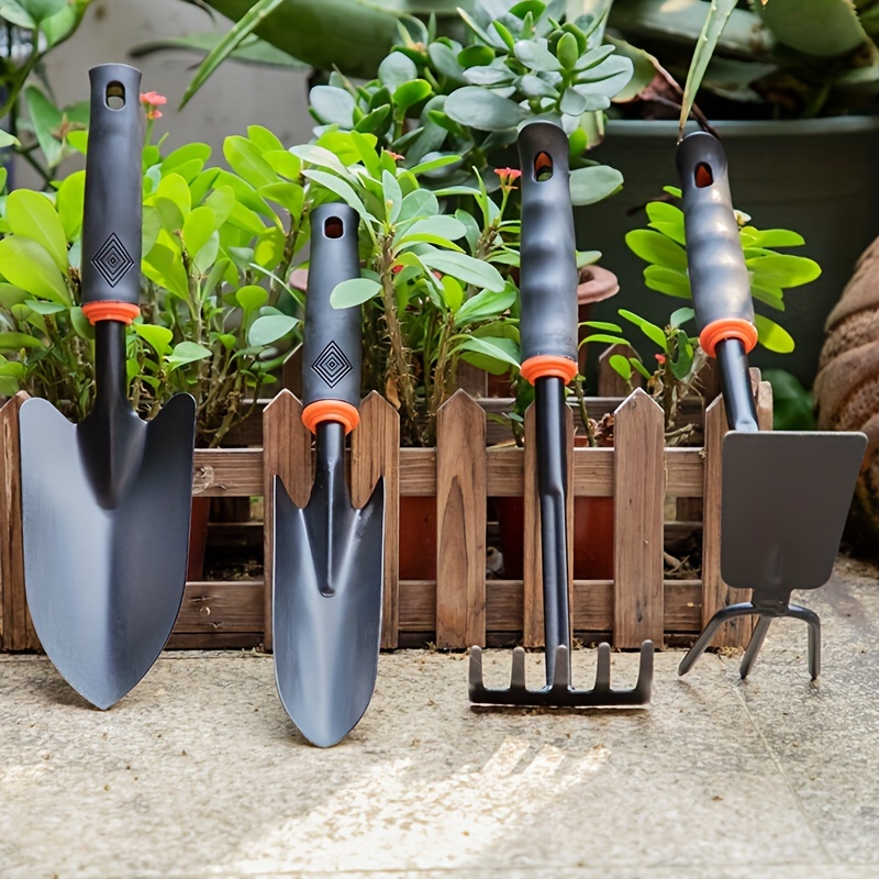 Ensemble d'outils de jardin 5 pièces avec pelle à main, fourche à