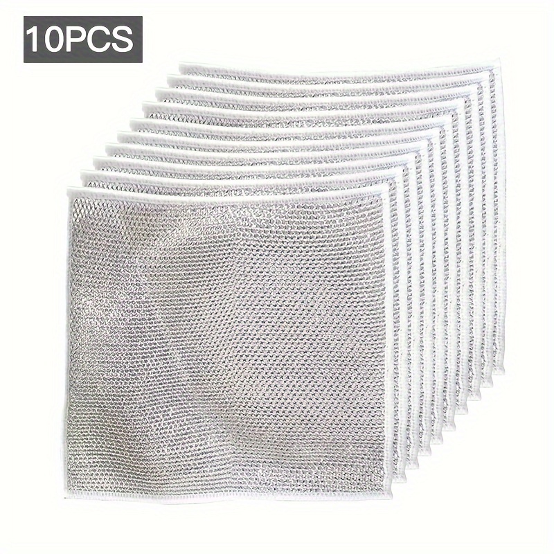 DyPinYise Multipurpose Wire Miracle Cleaning Cloths, Magnifying Wire  Dishwashing Rags for Wet and Dry Mesh Microfiber Cleaning Cloth for Metal