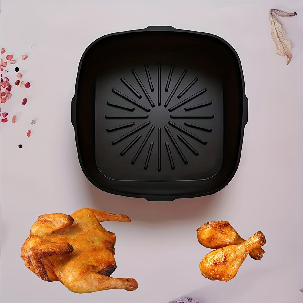 Air Fryer Silicone Mold Kitchen Baking Tools Oven Baked Chicken Pizza Fried  Chicken Basket Reusable Pan