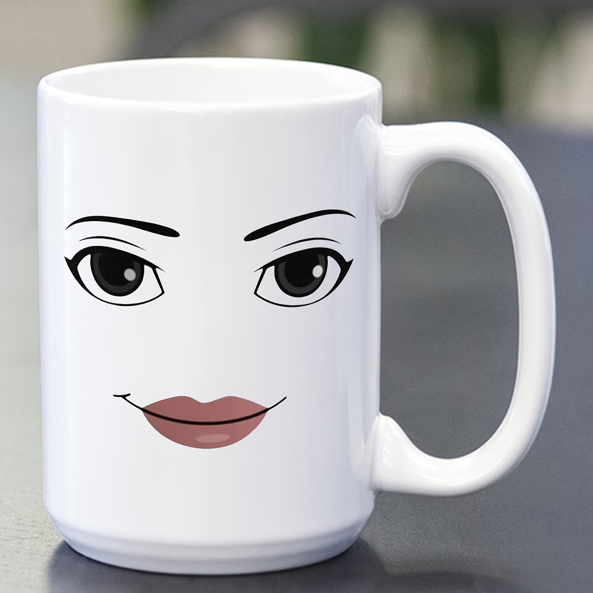 1pc, Woman Face Funny Mug, 11oz/15oz Ceramic Coffee Mugs, Novelty Coffee  Cup, Birthday/Christmas/Anniversary Gifts For Friend, Sister, Brother Cute  Th