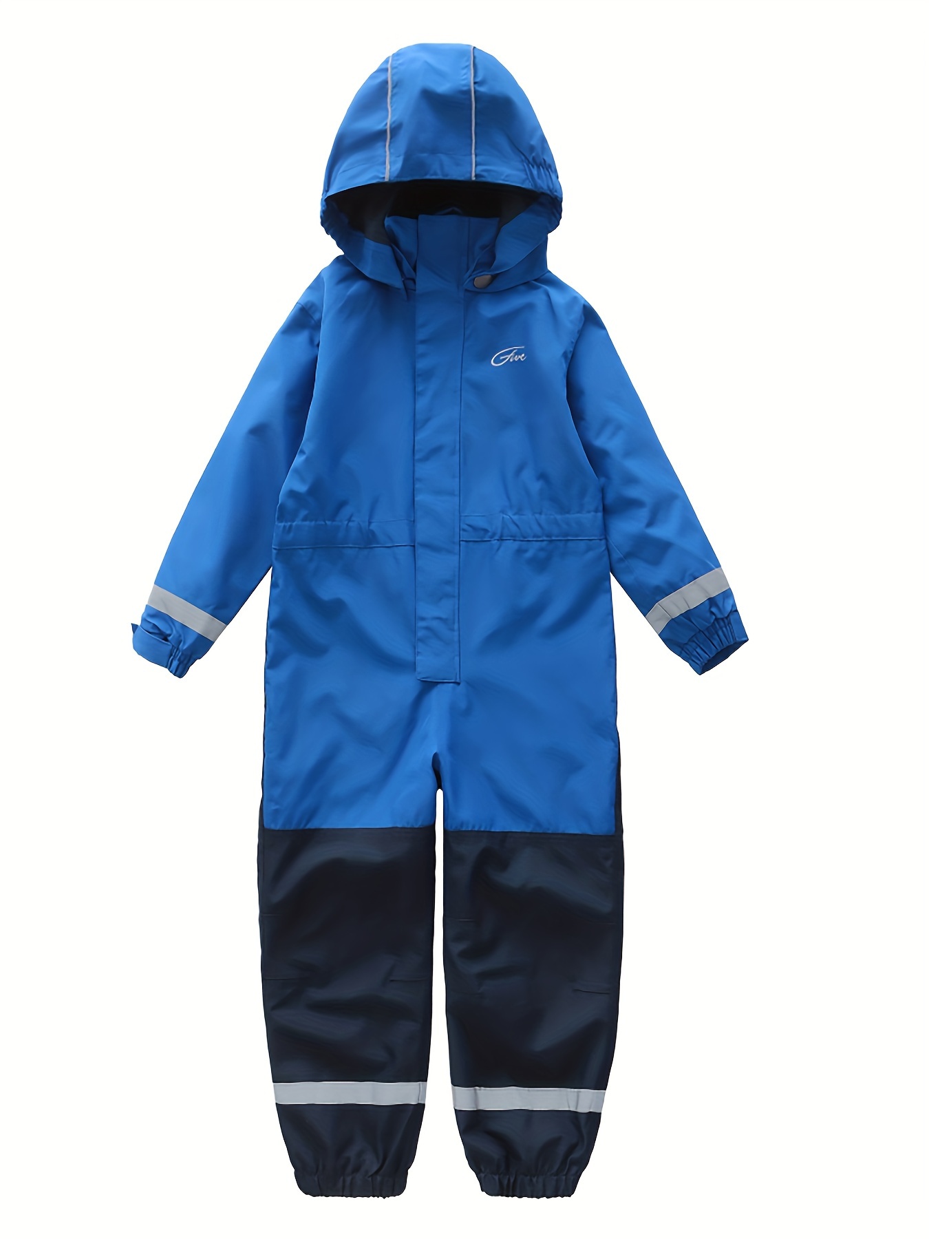 boys blue waterproof hooded overalls perfect for outdoor activities with durable long lasting material kids raincoat details 0