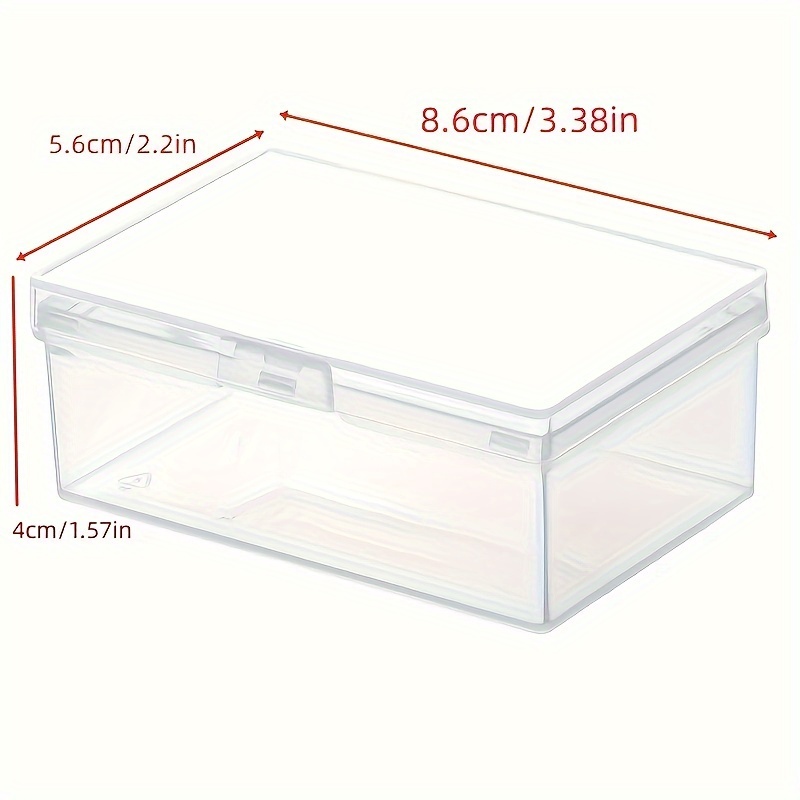 1pc Rectangular Plastic Transparent With Lid Storage Box