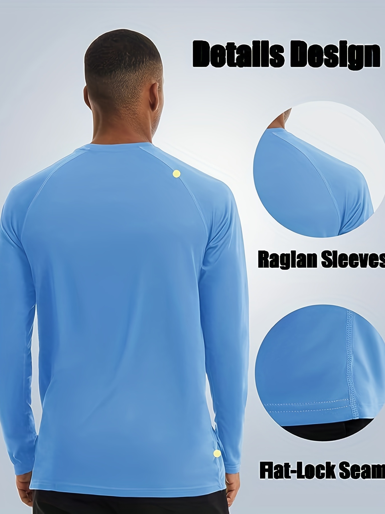 Camiseta de natación de manga larga para hombre camiseta de protección  solar UPF 50 camiseta de protección solar UV para entrenamiento correr