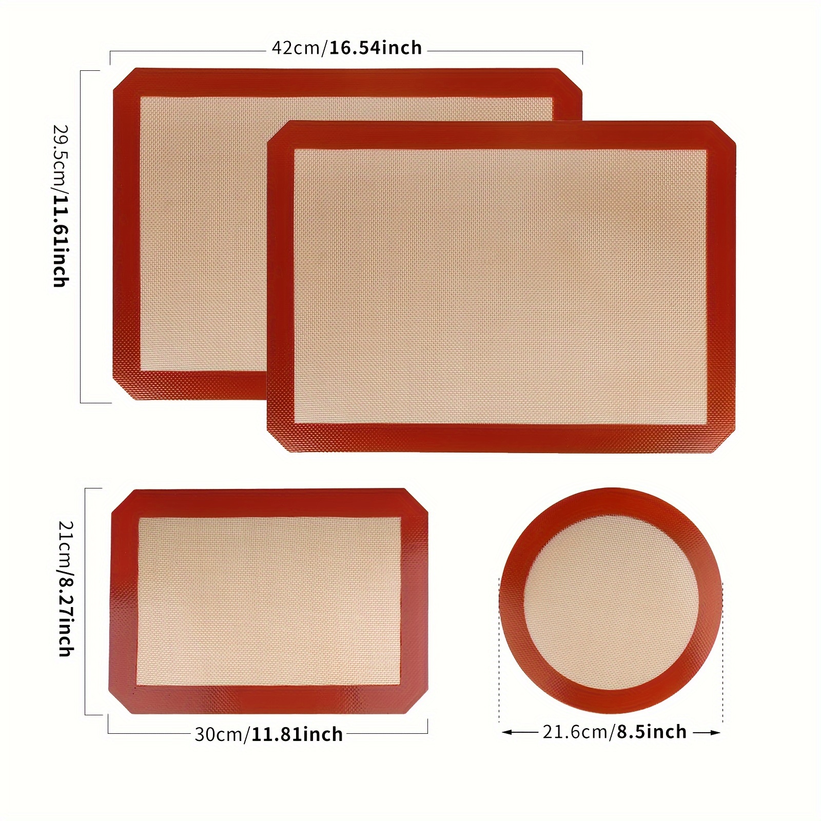 Комплект от 4 силиконови подложки за печене