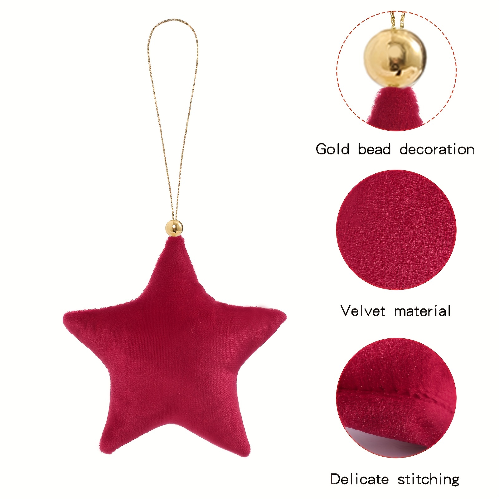 2023 New Velvet Christmas Star Ornament, Christmas Tree Hanging Pendant,  Colorful Velvet Stars For Christmas Party Decoration, Home Party Festival  Hanging Decor - Temu Japan