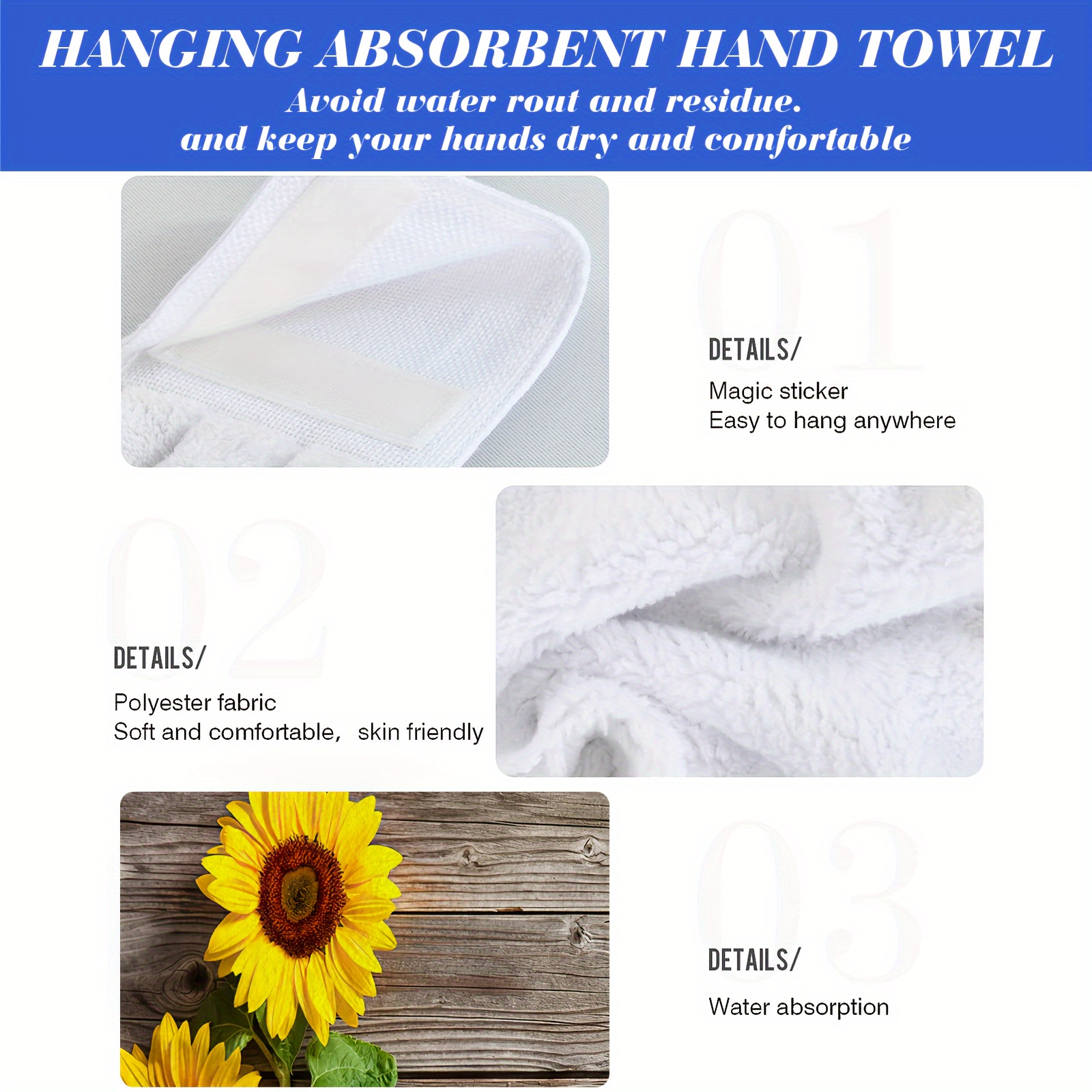 Daisy Flowers Hanging Hand Towel