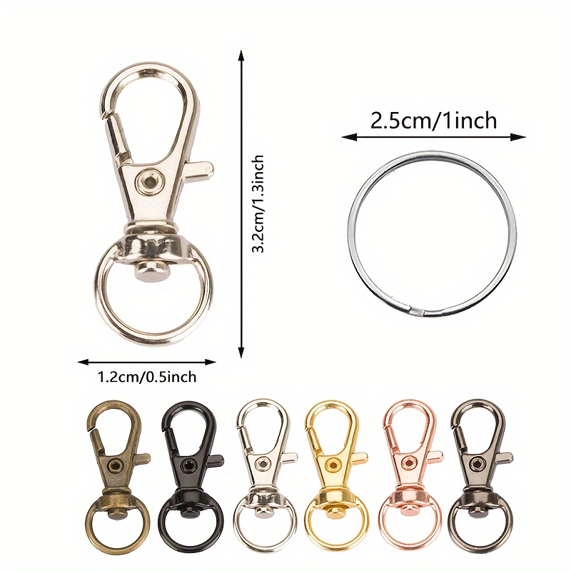 10 20pcs Swivel Clasps Connecting Rings Set Lanyard Snap Hooks Key Chain  For Diy Supplies 4 Colors Available, Check Out Today's Deals Now