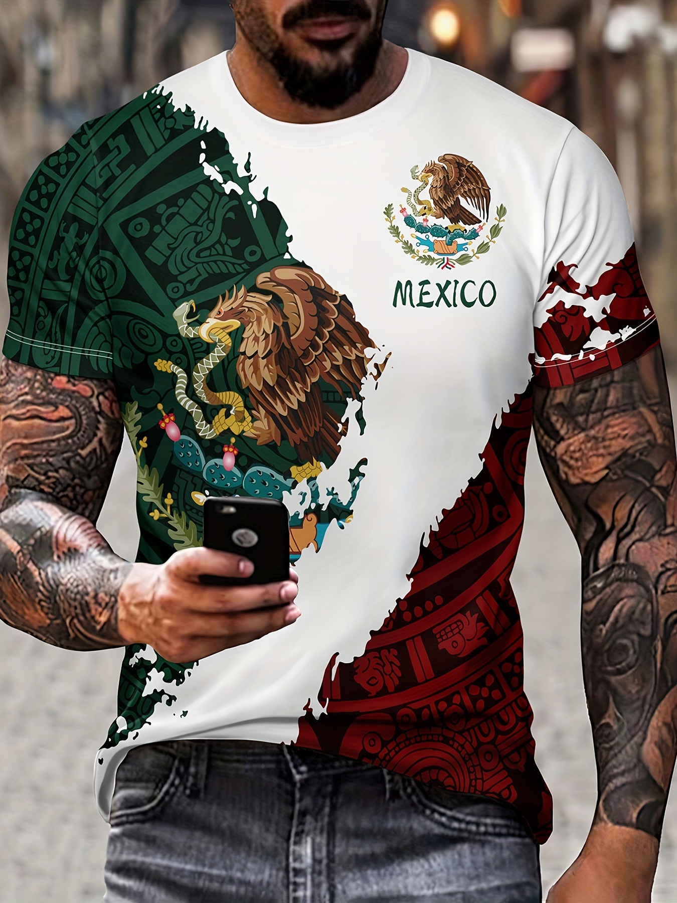 Custom Name Love MEXICO Country Mexican Aztec 3D Printed Baseball Jersey  Summer Shirt Men's Tops Tee Oversized Streetwear-6