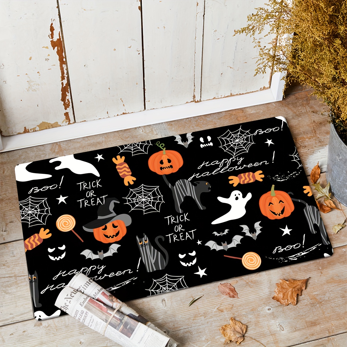 Happy Halloween Doormat, Outside Door Mat, Non-slip Super Absorbent Rug,  Suitable For Door, Washable Rv Bathroom Mat - Temu